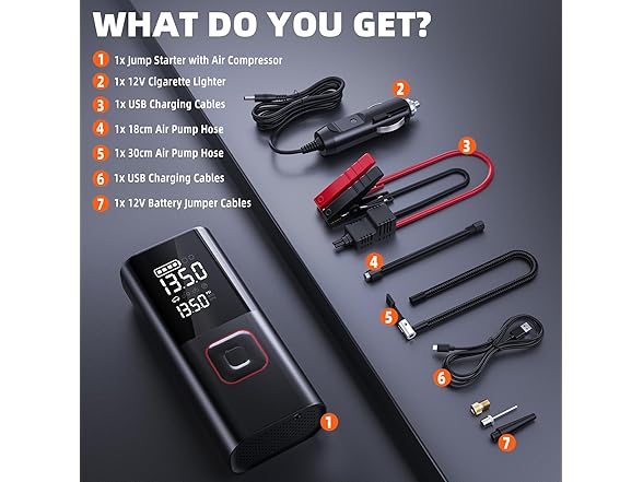 PIRAIL Jump Starter with Air Compressor