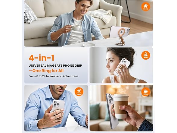 4-in-1 Rose Gold Magsafe Phone Grip
