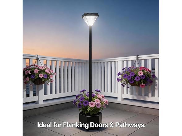 DJGIFI Solar LED Post Light Planter