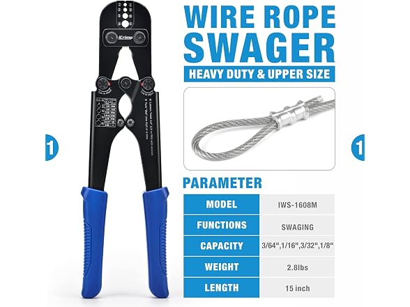 IWISS iCrimp Wire Rope Crimping Tool for