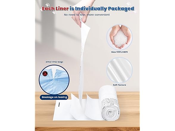 Cat Litter Box Liner Bags- 100 Pack