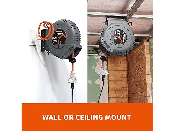 Link2Home 50 Ft. Retractable Extension Cord Reel