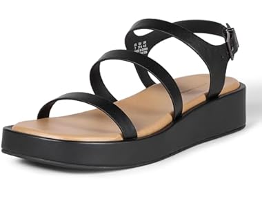 $14.99, Was $34.90, 57% Off! Amazon Essentials Women's Strappy Flatform Sandals dealfomo