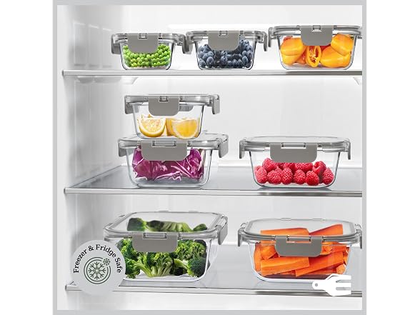 Emporio Kitchen Borosilicate Glass Food Storage Containers Gray