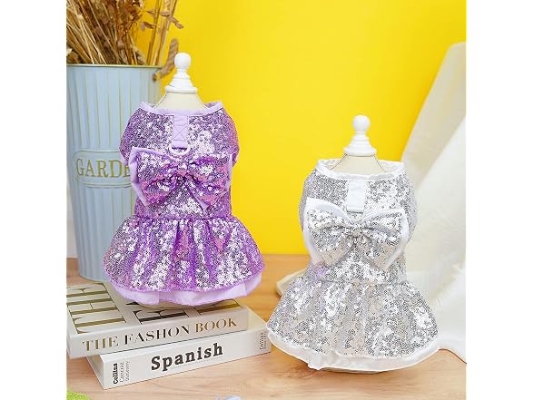 Tangpan Sequins Bow-Knot Pet Dance Dress Dog