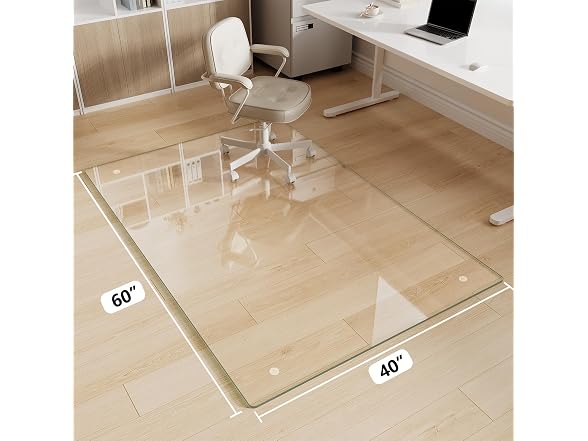 FlyEcho Glass Chair Mat 40" x 60"