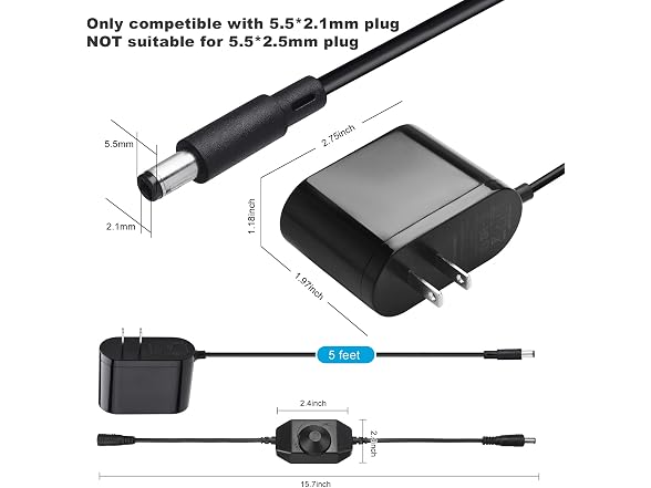 GXILEE 12V Power Supply with Dimmer