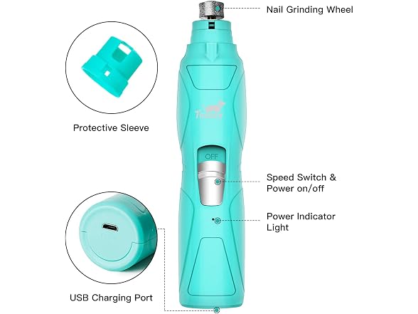 Toozey Dog Nail Grinder with LED Light