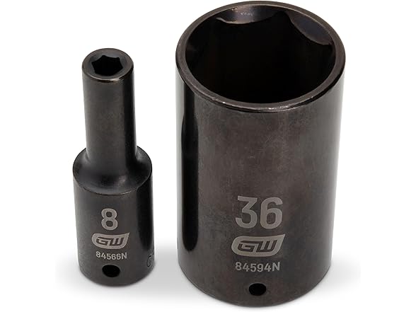 GEARWRENCH 29 Pc. 1/2" Drive 6 Pt. Impact Socket Set, Deep, Metric - 84935N 