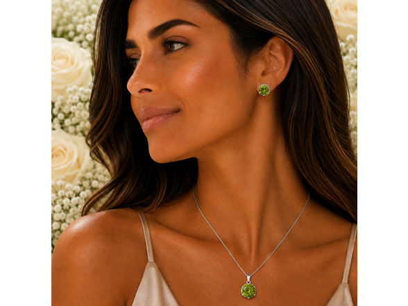 Green Stone Necklace & Earring Set