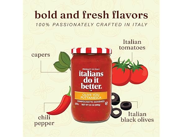 Italians Do It Better Olive You Puttanesca Pasta Sauce