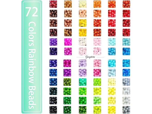 Gaspletu 1800PCS 8mm Glass Beads