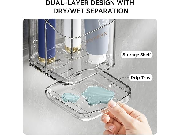 VNYIFAN 3 Slots Detachable Toothbrush Holders Wall