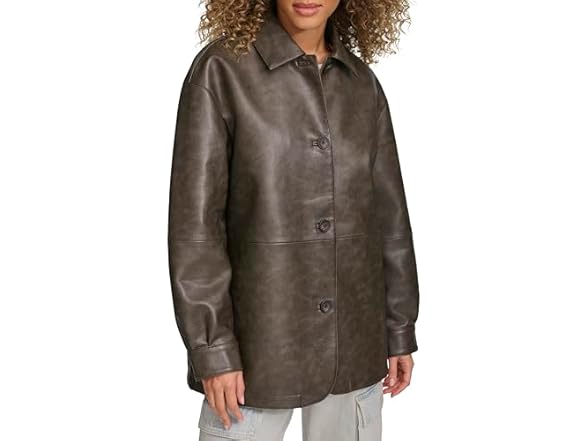 Levis Womens Faux Leather Blazer