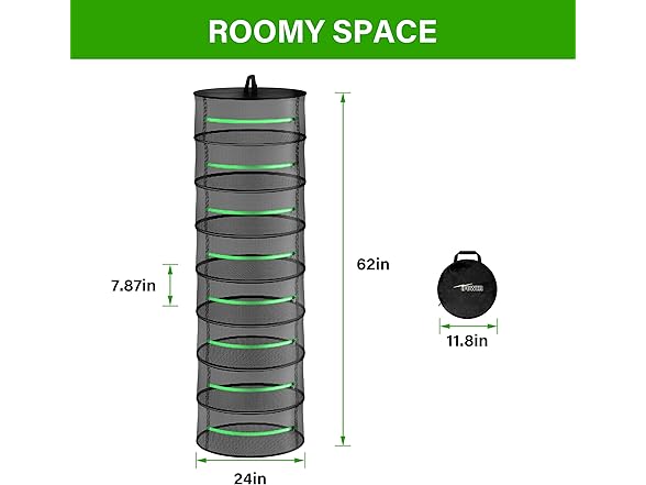 iPower 2ft 8-Layer Hanging Herb Mesh Rack