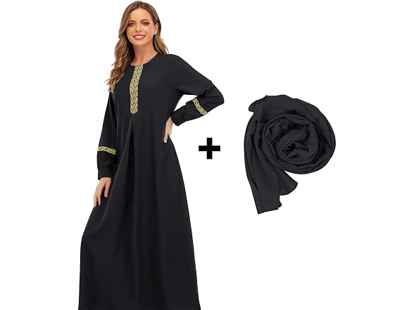 Abetteric Women (XL) Long Sleeve Ethnic Zip Hijabs