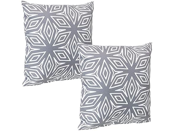 Sunnydaze Indoor and Outdoor Decorative Throw Pillow Covers Gray Geometric