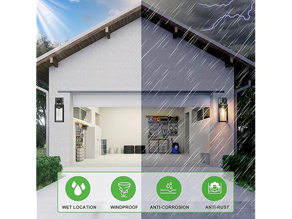 VerRon 2-Pack 14'' Outdoor Wall Light Fixtures