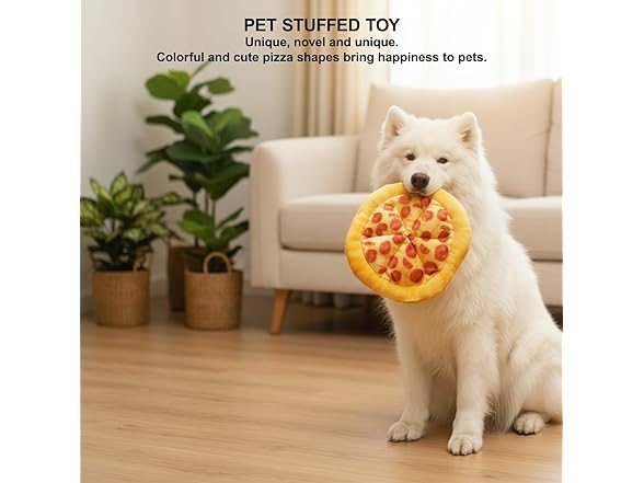 OOGIFCHE (2 Pack) Dog Toy Pizza Plush