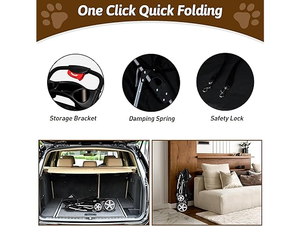 Black Pet Strolling Cart