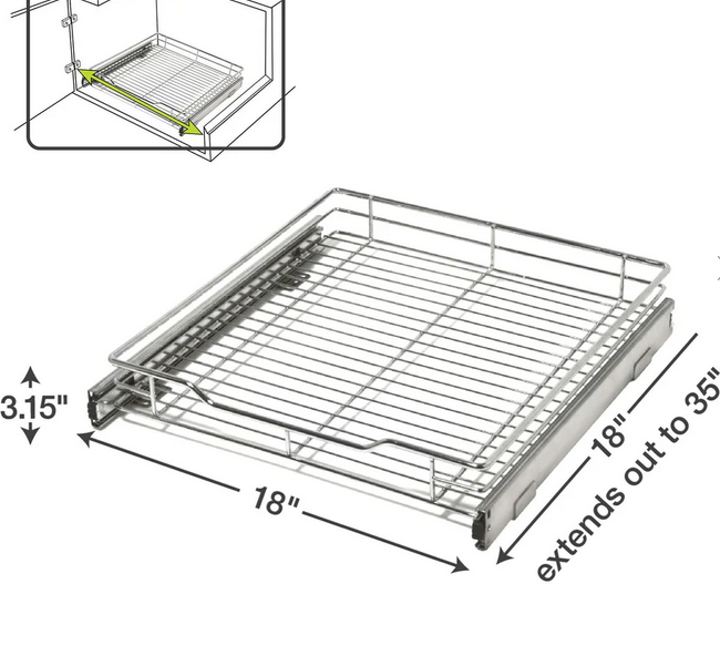 Smart Design Pull Out Cabinet Shelf - Gallery 7