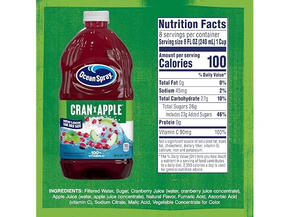 Ocean Spray Cran Apple Juice Drink Pack of 8