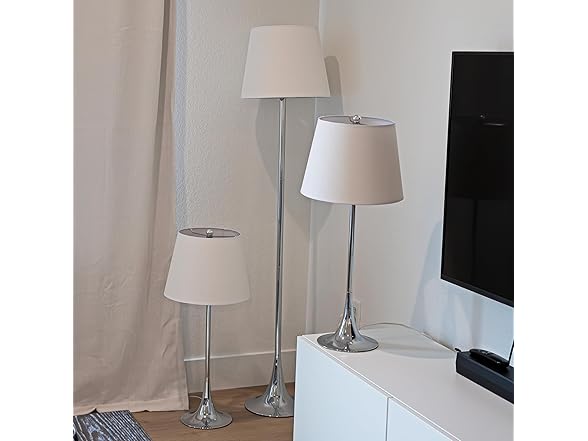 Modern Splendor Floor & Table Lamp Set