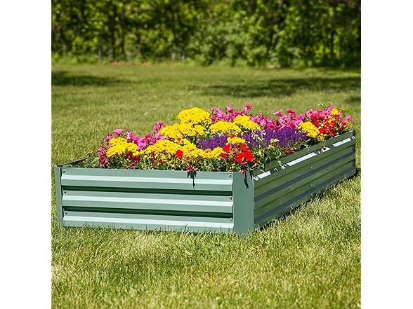 Sunnydaze Decor NPH-6501 Steel Garden Bed Green Green