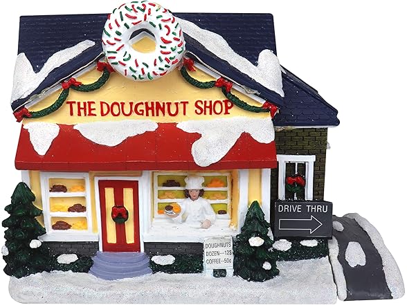 Top Treasures Doughnut Shop Snow Village