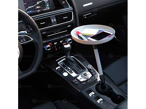 Zone Tech TR0004 Car Cup Holder Swivel Tray and Storage