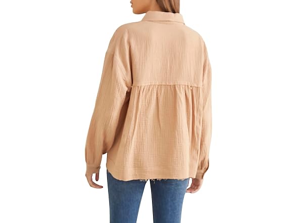 Forever 21 (M) Seersucker Raw-Cut Shirt
