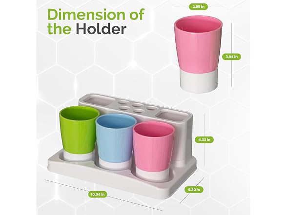 Basicwise Plastic Bathroom Toothbrush Holder