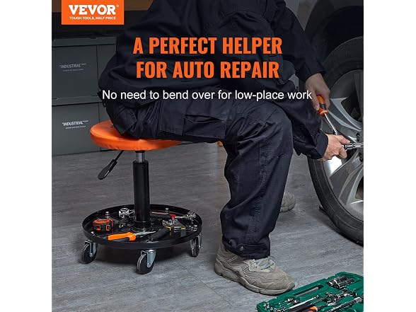 Mechanic Stool, 250 LBS Rolling Pneumatic