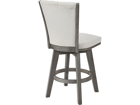 Lexicon Swivel Counter Stool 2Pk, Grey w Beige Cushion
