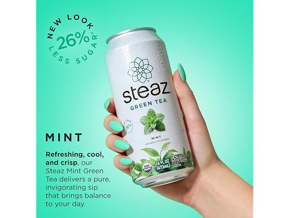 Steaz - Organic Green Tea - Mint (12 Pack)