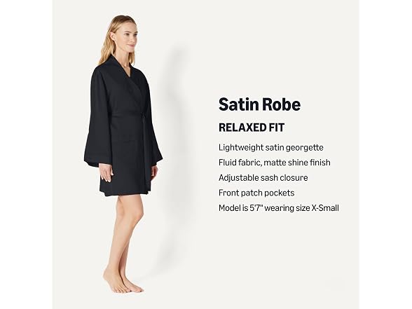 Amazon Essentials Women Satin Sleep Robe