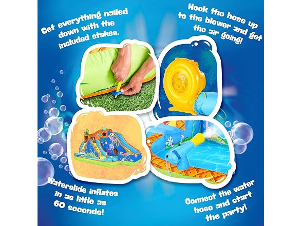 Spongebob Deluxe Adventure Inflatable Water Slide Park