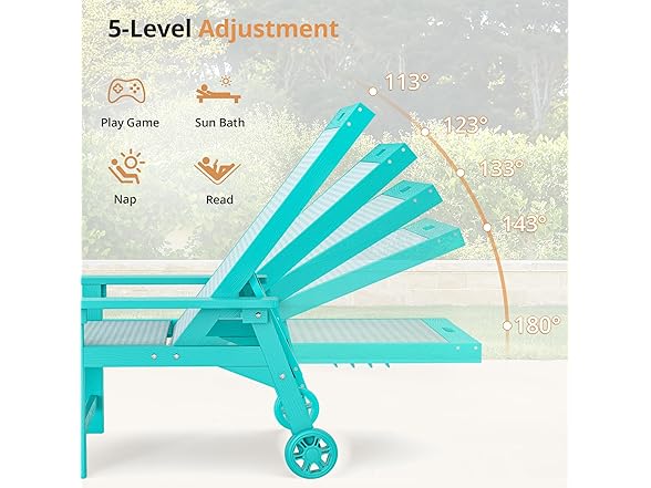 4 Set Aruba Blue Outdoor Lounge Chair