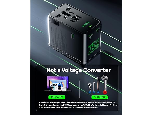 Wollzz 75W Universal Travel Adapter