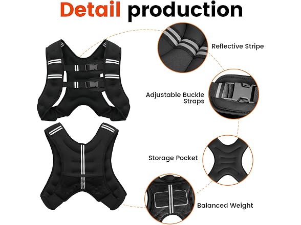 Poudee 10LB Weighted Vest Reflective