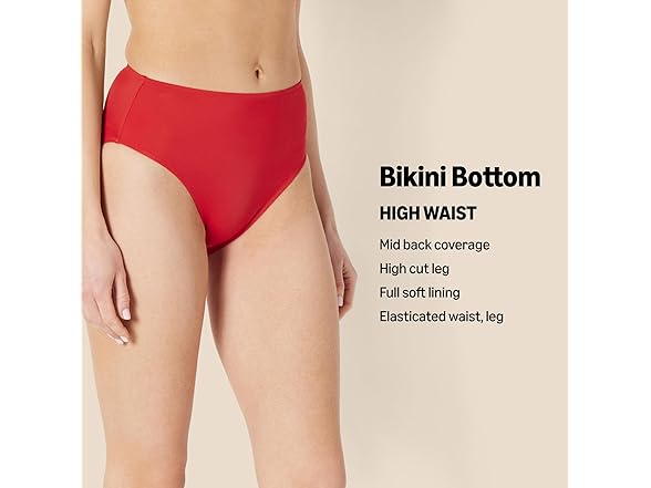 Amazon Essentials Women's High Leg Bikini Bottom