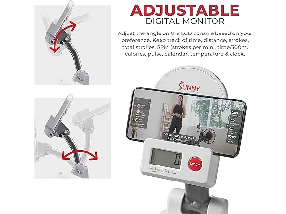 Sunny Health & Fitness Smart Magnetic Rowing Machine