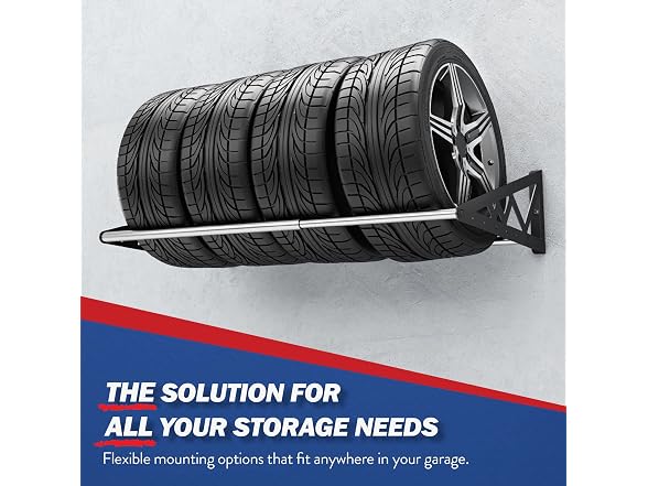 SafeRacks Adjustable Steel Wall Mount Tire Rack