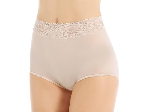 Bali Women's (8) Lacy Skamp Brief Panty (8 Black)