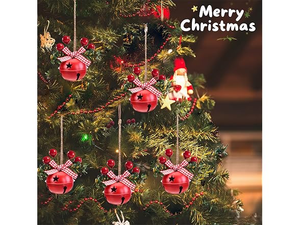 Wonsunss 18 PCS Christmas Jingle Bells Ornaments