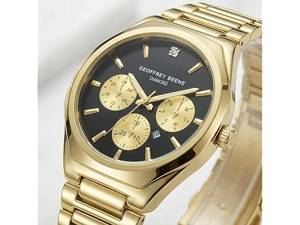 Geoffrey Beene Mens Watch Black Dial