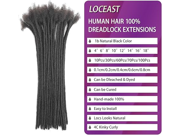 Loceast 6 Inch 0.2cm Width Loc Extension