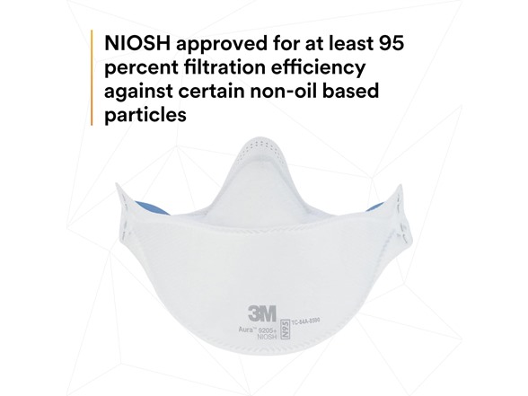 3M Aura Particulate Respirator 9205+, N95