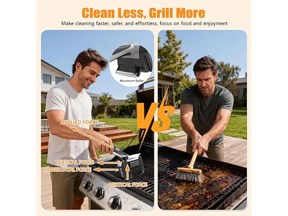 VUHIGIB Electric Grill Brush Gray Silver