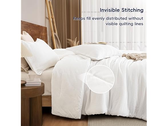 PHF White Cotton Muslin Comforter Set King